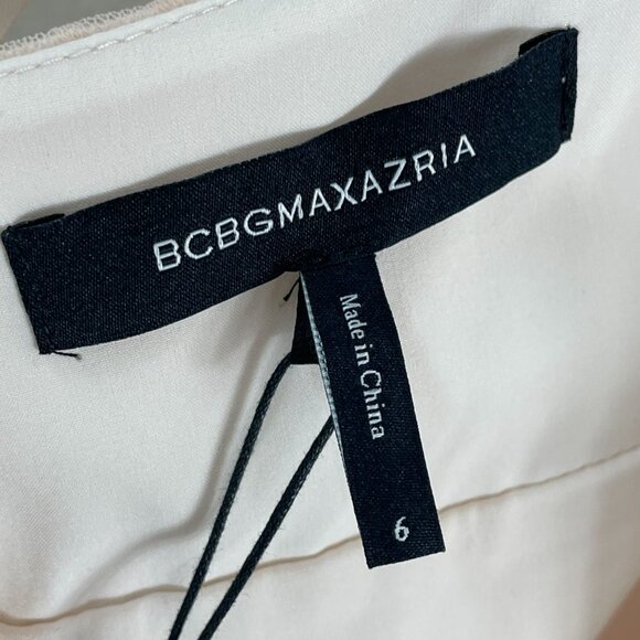 NEW BCBGMAXAZRIA Womens 6 Almond Pink Halter Neck Tulle Evening Gown Maxi Dress - Picture 7 of 15